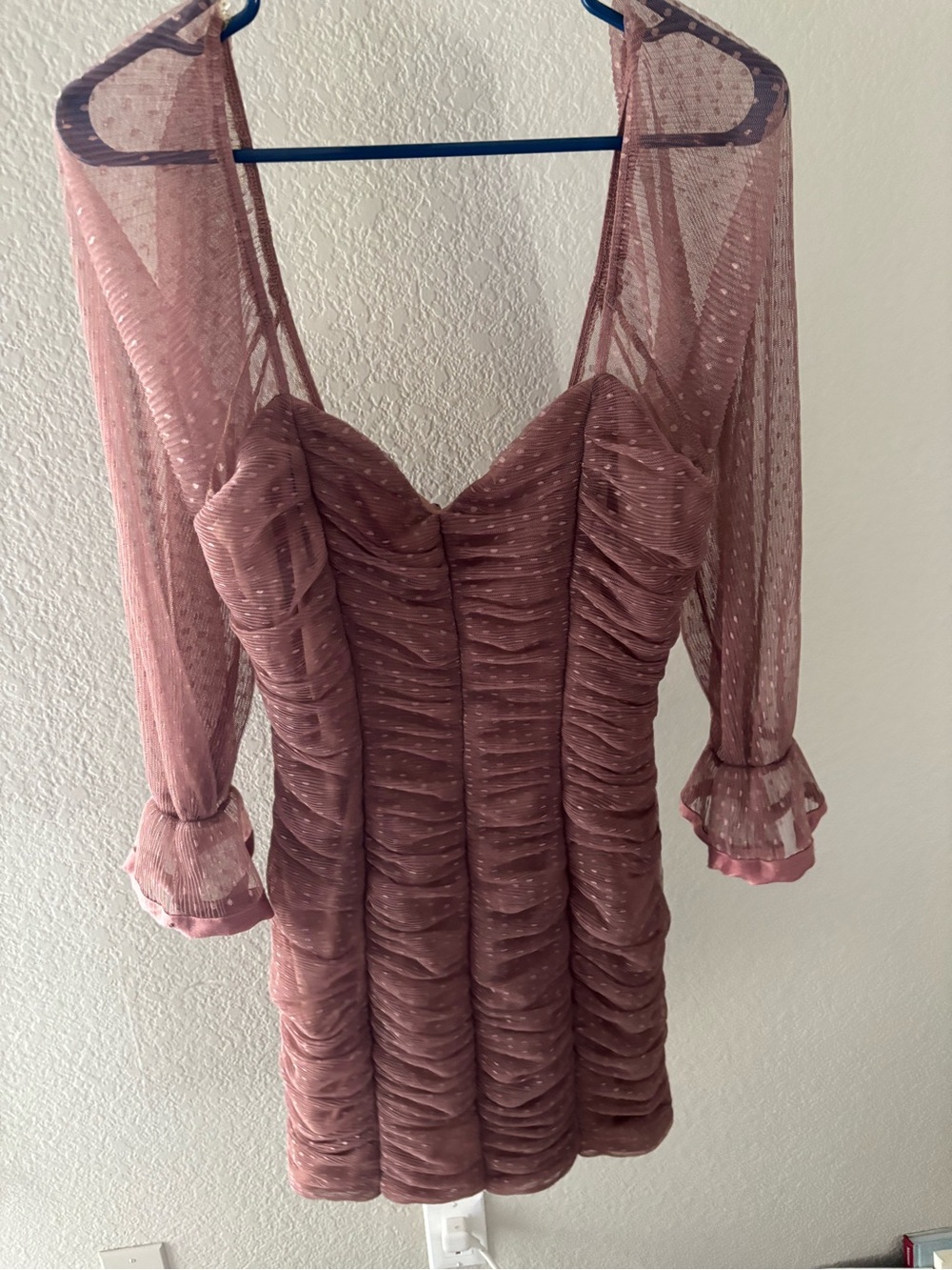 Haute Monde Dusty Rose Ruched Sweetheart Mini Dress